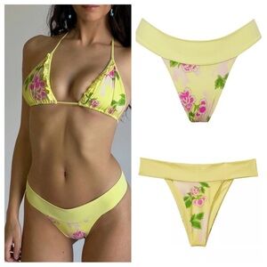 New! Frankie’s bikinis Nick Floral Cheeky Bikini Bottom nwot 24156